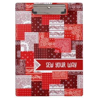 Aangepast patchwork sjaal quiltpatroon voor naaien klembord