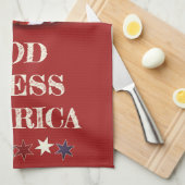 Aangepast patriottisch rood witte blauwe sterren d theedoek (Quarter Fold)