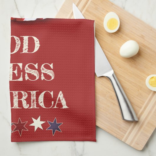 Aangepast patriottisch rood witte blauwe sterren d theedoek (Quarter Fold)