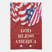 Aangepast patriottisch rood witte blauwe sterren d theedoek (Verticaal)