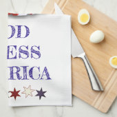 Aangepast patriottisch rood witte blauwe sterren d theedoek (Quarter Fold)