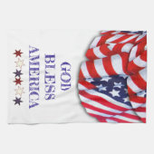 Aangepast patriottisch rood witte blauwe sterren d theedoek (Horizontaal)