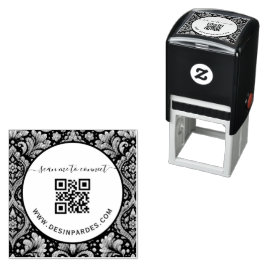 Aangepast patroon en website zakelijke QR-code Zelfinktende Stempel