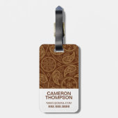 Aangepast patroon foto en monogram Retro mandala Bagagelabel (Achterkant verticaal)