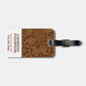 Aangepast patroon foto en monogram Retro mandala Bagagelabel (Achterkant horizontaal)