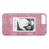 Aangepast patroon foto- en naamblauwe kant Case-Mate iPhone case (Achterkant (Horizontaal))