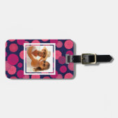 Aangepast patroon foto ronde bloemen bagagelabel (Voorkant horizontaal)