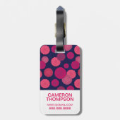 Aangepast patroon foto ronde bloemen bagagelabel (Achterkant verticaal)