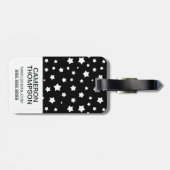 Aangepast patroon foto zwart-witte sterren bagagelabel (Achterkant horizontaal)