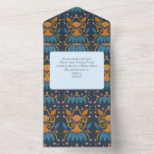 Aangepast  patroon Medieval stijl bruiloft All In One Uitnodiging (Binnen)