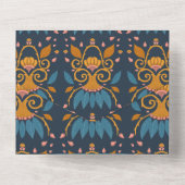 Aangepast  patroon Medieval stijl bruiloft All In One Uitnodiging (Achterkant)