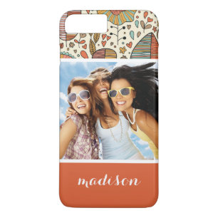 Aangepast patroon met foto- en naamzomerbladeren Case-Mate iPhone case