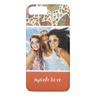 Aangepast patroon met foto- en naamzomerbladeren Case-Mate iPhone case