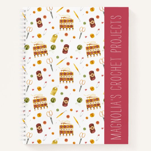 Aangepast patroon met gehaakte haken notitieboek (Voorkant)