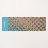Aangepast patroon turquoise en gouden mandala yogamat (Voorkant (horizontaal))