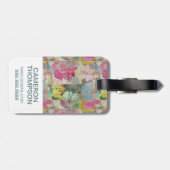 Aangepast patroon van florale grunge foto's bagagelabel (Achterkant horizontaal)