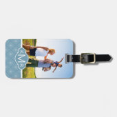 Aangepast patroon van foto's en monogram Fleur-de- Bagagelabel (Voorkant horizontaal)