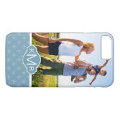 Aangepast patroon van foto's en monogram Fleur-de- Case-Mate iPhone Case (Achterkant (Horizontaal))