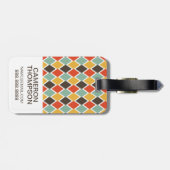 Aangepast patroon van mode van moderne ikat-stamme bagagelabel (Achterkant horizontaal)