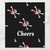 Aangepast patroon van tekstpiraten wijn etiket (Enkel label)