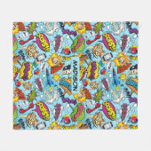 Aangepast patroon van tekststrips fleece deken (Voorkant (Horizontaal))