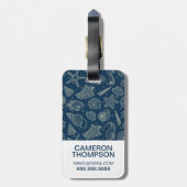 Aangepast patroon voor foto- en monogram-inhabitat bagagelabel (Achterkant verticaal)