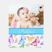 Aangepast patroon voor foto en naam vlinder fleece deken (Voorkant)
