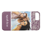 Aangepast patroon voor foto- en naamretro Case-Mate iPhone case (Achterkant (Horizontaal))