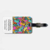 Aangepast patroon voor foto retro Animal Silhouett Bagagelabel (Achterkant horizontaal)