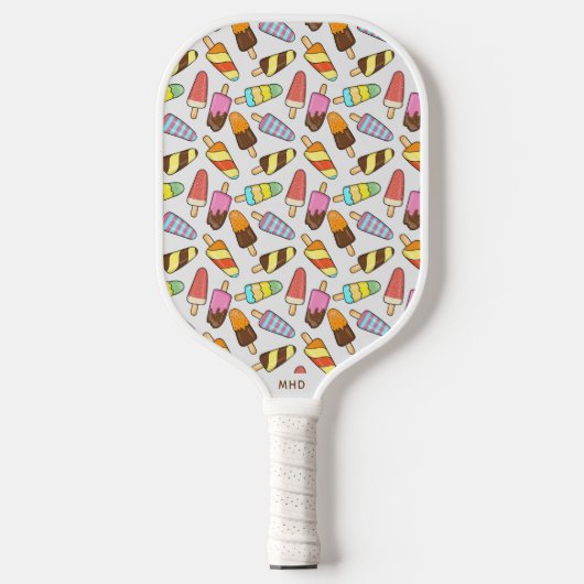 Aangepast patroon voor monogram-ijs-crème pickleball paddle (Voorkant)