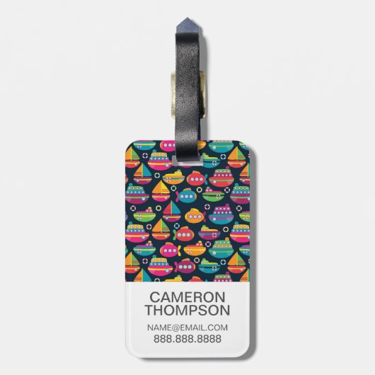 Aangepast patroon voor transport via de oceaan bagagelabel (Achterkant verticaal)