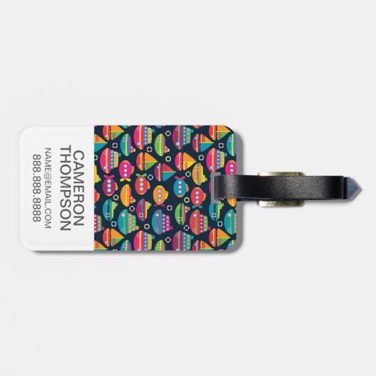 Aangepast patroon voor transport via de oceaan bagagelabel (Achterkant horizontaal)