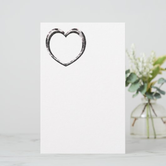 Aangepast patroonhart briefpapier (Staand voorkant)