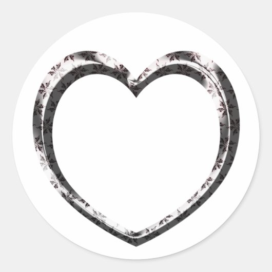 Aangepast patroonhart ronde sticker (Voorkant)