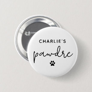 Aangepast pawdre Typografie Dog Dad New Dog Owner Ronde Button 5,7 Cm