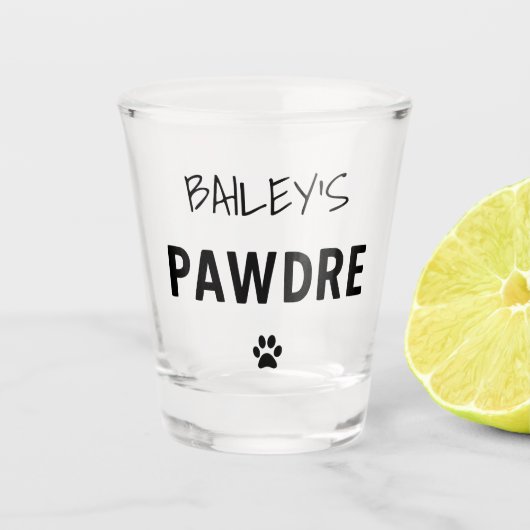 Aangepast pawdre Typografie Dog Dad New Dog Owner Shot Glas (Voorkant)