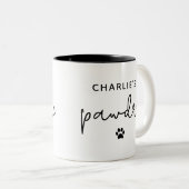 Aangepast pawdre Typografie Dog Dad New Dog Owner Tweekleurige Koffiemok (Voorkant rechts)