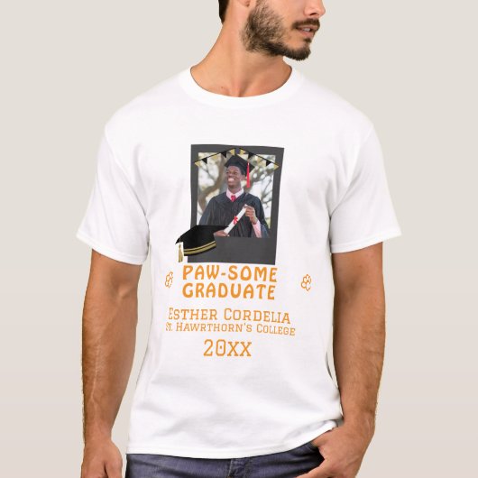 Aangepast Pawsome Afstuderen ontwerp T-shirt (Voorkant)