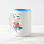 Aangepast pensioen postpersoneel in ruste Postdien Tweekleurige Koffiemok (Voorkant links)