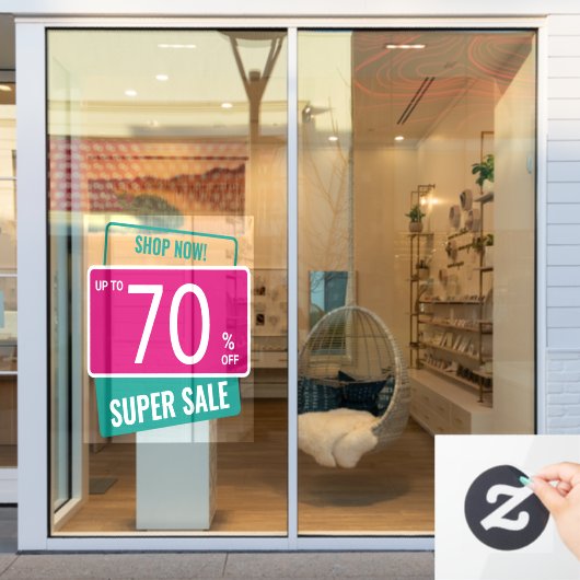 aangepast percentage korting op SUPERVERKOOP Korti Raamsticker (Winkelraam)