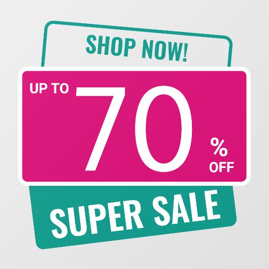 aangepast percentage korting op SUPERVERKOOP Korti Raamsticker (Vel)