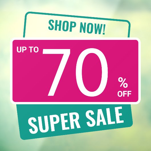 aangepast percentage korting op SUPERVERKOOP Korti Raamsticker (Vel 3)
