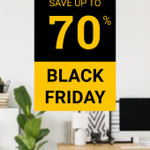 Aangepast percentage van uitverkoop Black Friday S Poster (Thuiskantoor)
