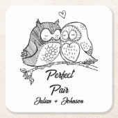 Aangepast perfect paar matching koppel kartonnen onderzetters (Voorkant)