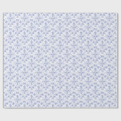 Aangepast periwinkle blauw op witte decoratieve Fl Cadeaupapier (Vlak)