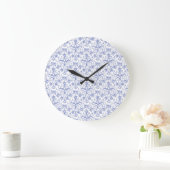 Aangepast periwinkle blauw op witte decoratieve Fl Grote Klok (Huis)