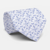 Aangepast periwinkle blauw op witte decoratieve Fl Stropdas (Opgerold)