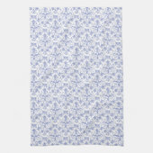 Aangepast periwinkle blauw op witte decoratieve Fl Theedoek (Verticaal)