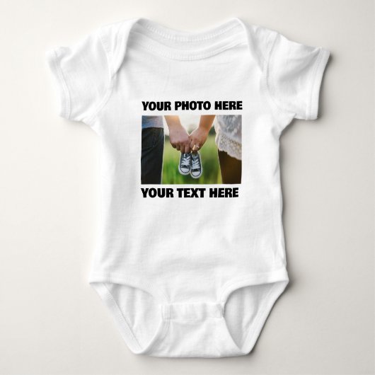 Aangepast personaliseren Foto Baby Uw foto hier ca Romper (Voorkant)