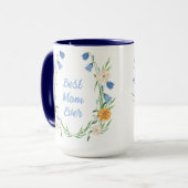 Aangepast personaliseren Moederdag Floral Mok (Voorkant links)